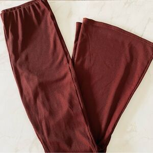 NewLook by Asos Brown Ribbed Flare Leggings in Excellent Condition EUC